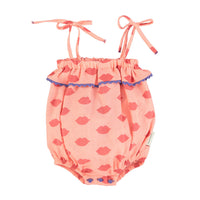 Piupiuchick Coral Red Lips Romper
