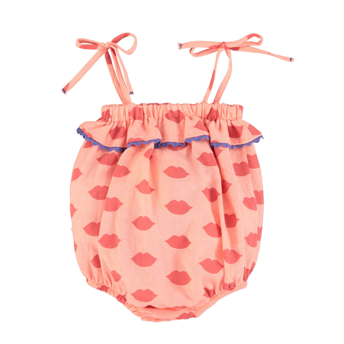 Piupiuchick Coral Red Lips Romper