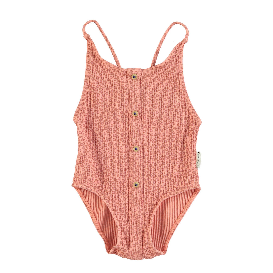 Piupiuchick Coral Animal Print Button Swimsuit