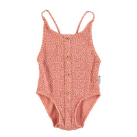 Piupiuchick Coral Animal Print Button Swimsuit