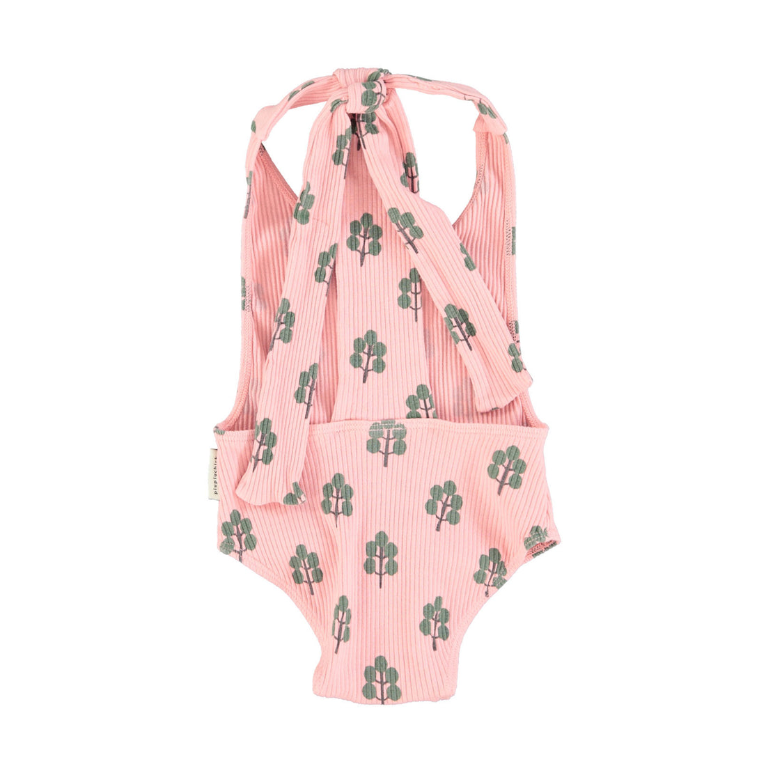 Piupiuchick Pink/ Green Trees Bow Back Swimsuit