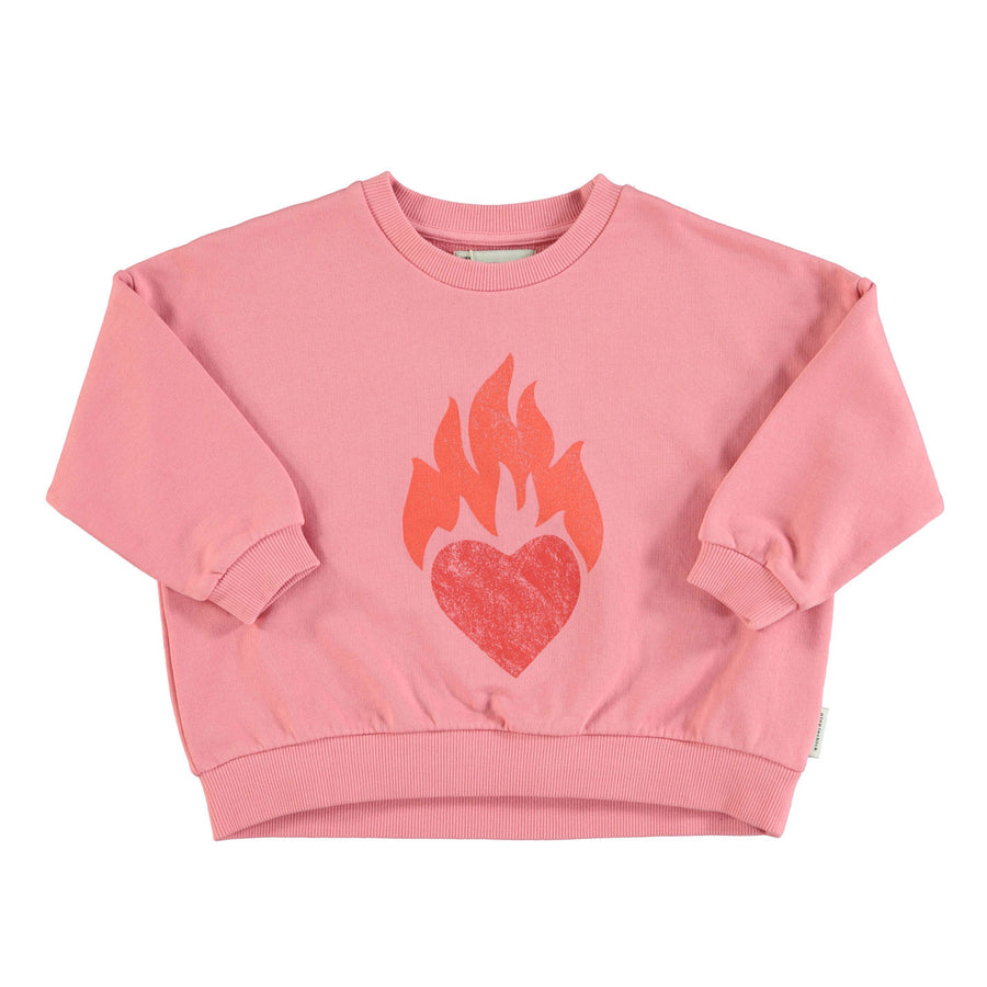 Piupiuchick Pink Heart Print Sweatshirt