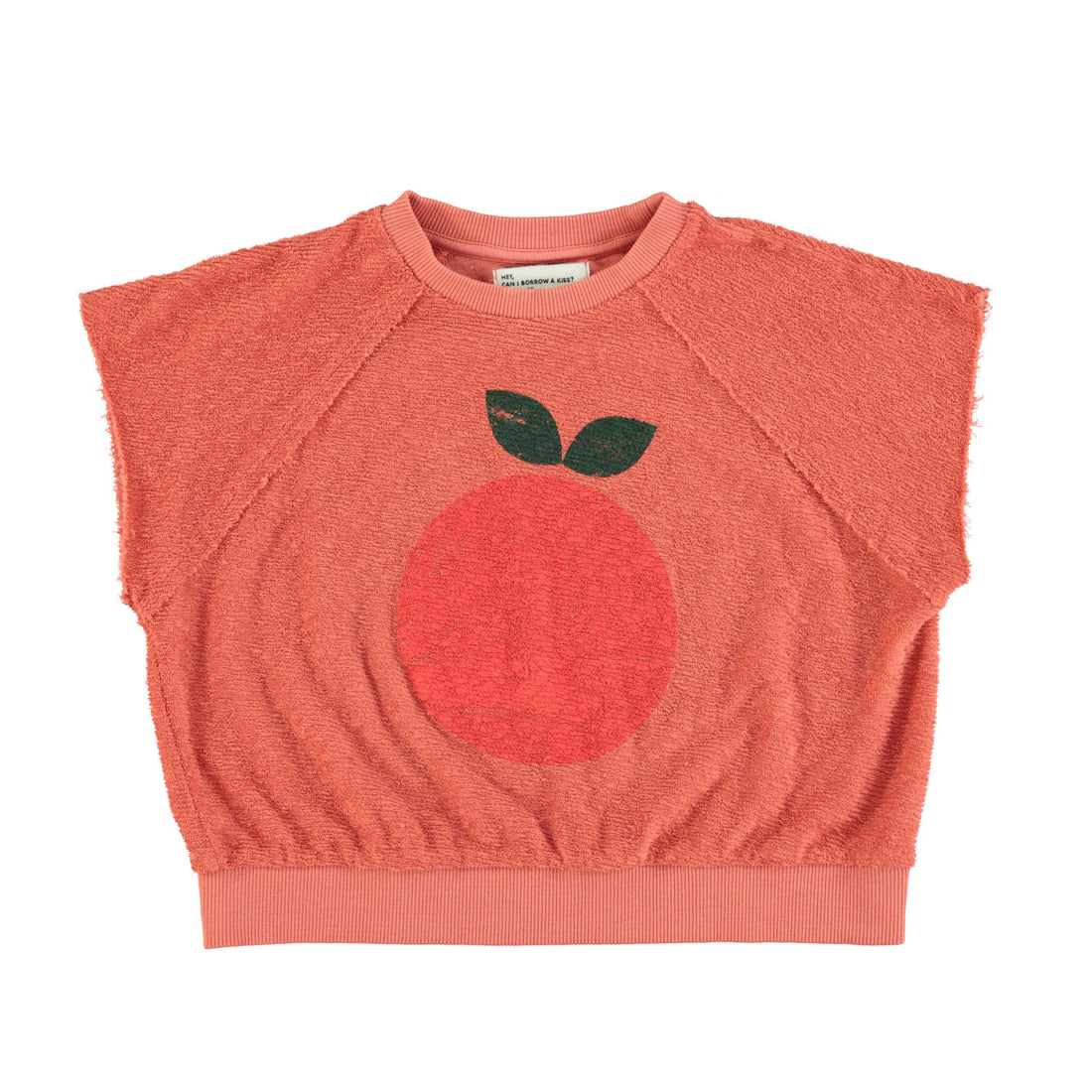 Piupiuchick Terracotta Apple Print Sleeveless Sweatshirt