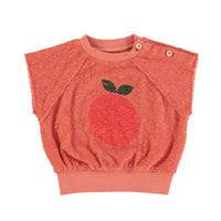 Piupiuchick Terracotta Apple Print Sleeveless Sweatshirt