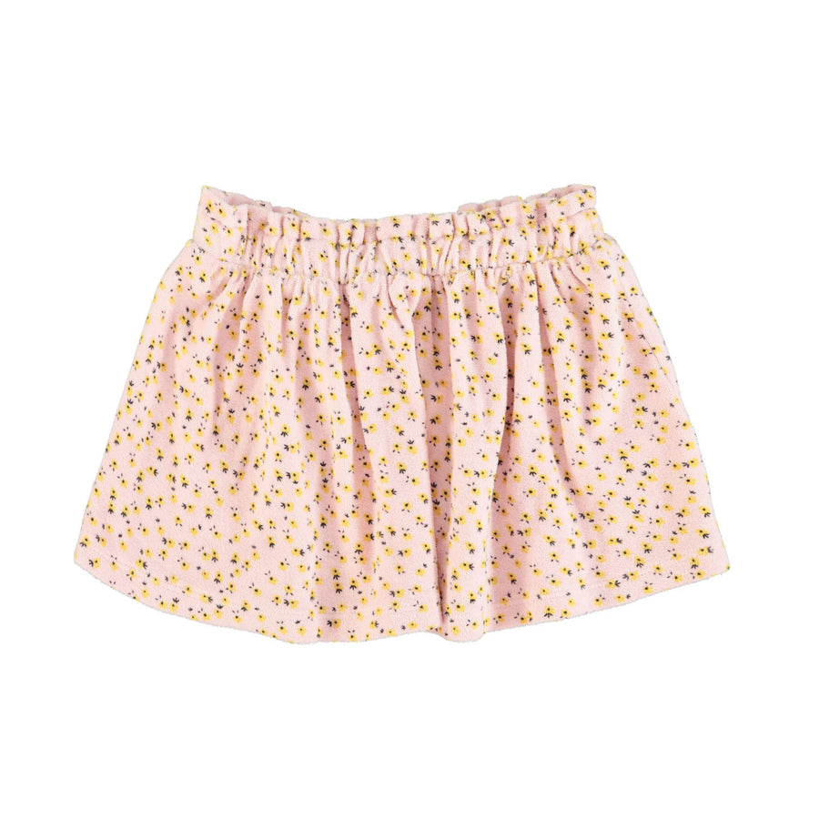 Piupiuchick Light Pink/ Yellow Flowers Short Skirt