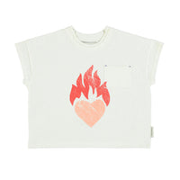 Piupiuchick Ecru Heart Print Tee