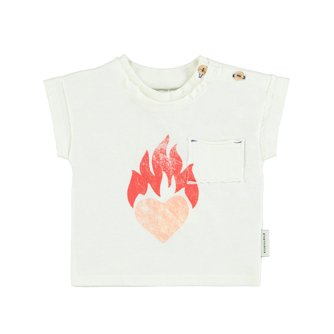 Piupiuchick Ecru Heart Print Tee