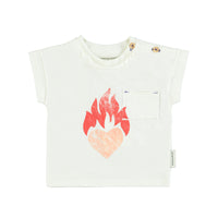Piupiuchick Ecru Heart Print Tee