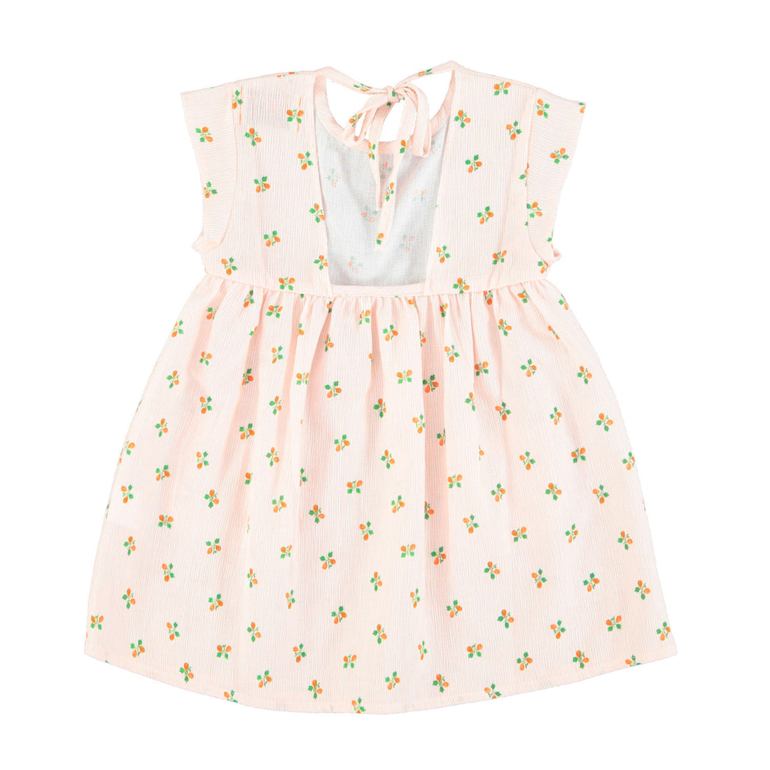 Piupiuchick Light Pink Stripes With Tiny Flowers Short Dress