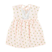 Piupiuchick Light Pink Stripes With Tiny Flowers Short Dress