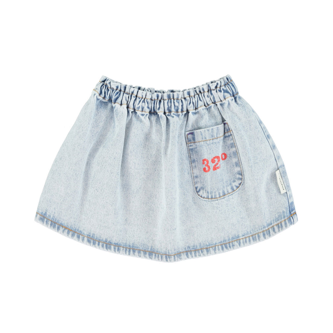 Piupiuchick Washed Blue Denim Short Skirt