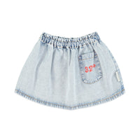Piupiuchick Washed Blue Denim Short Skirt