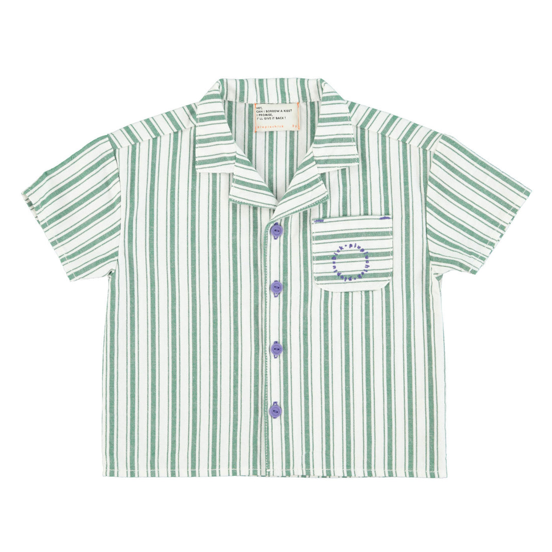 Piupiuchick White/ Green Stripes Hawaiian Shirt