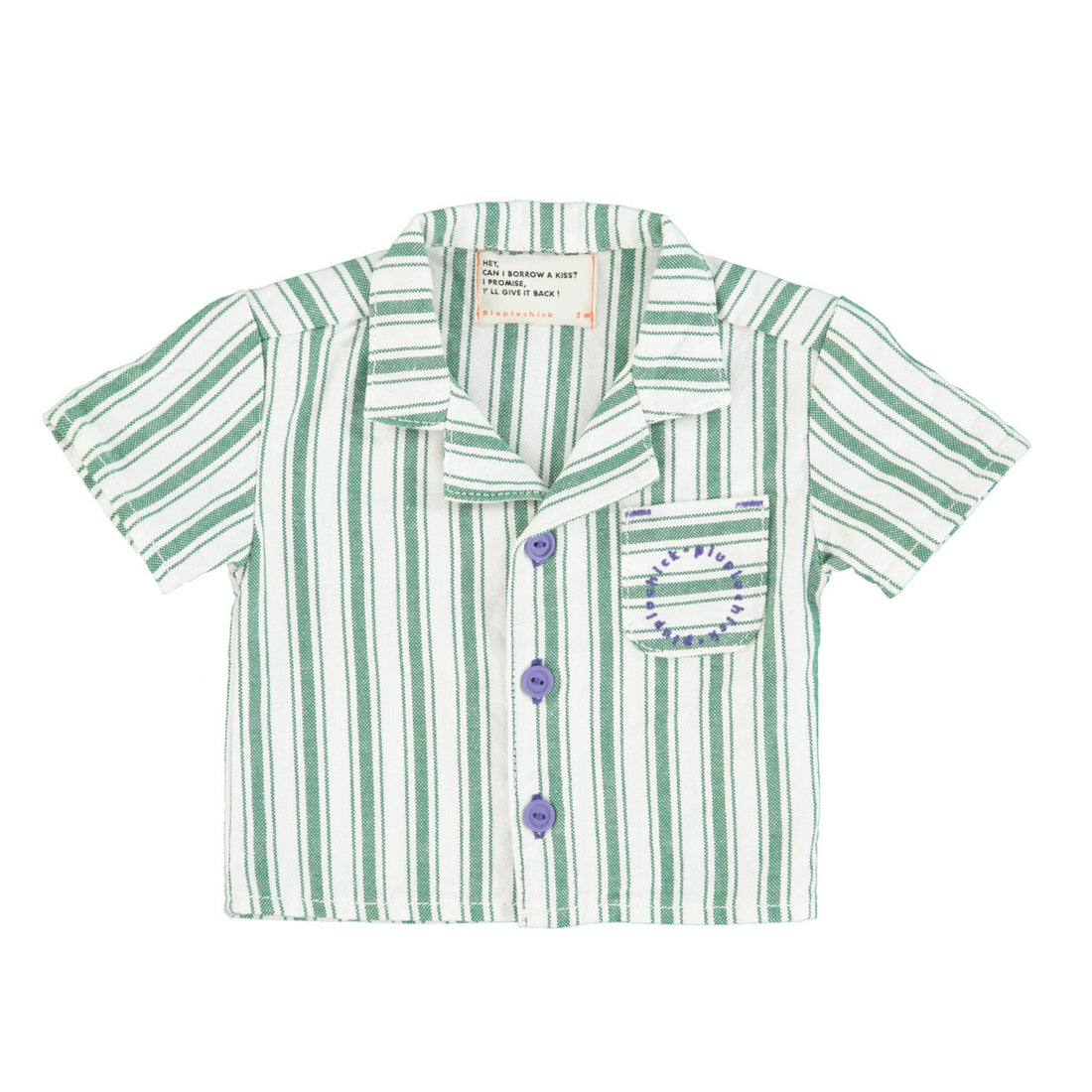 Piupiuchick White/ Green Stripes Hawaiian Shirt