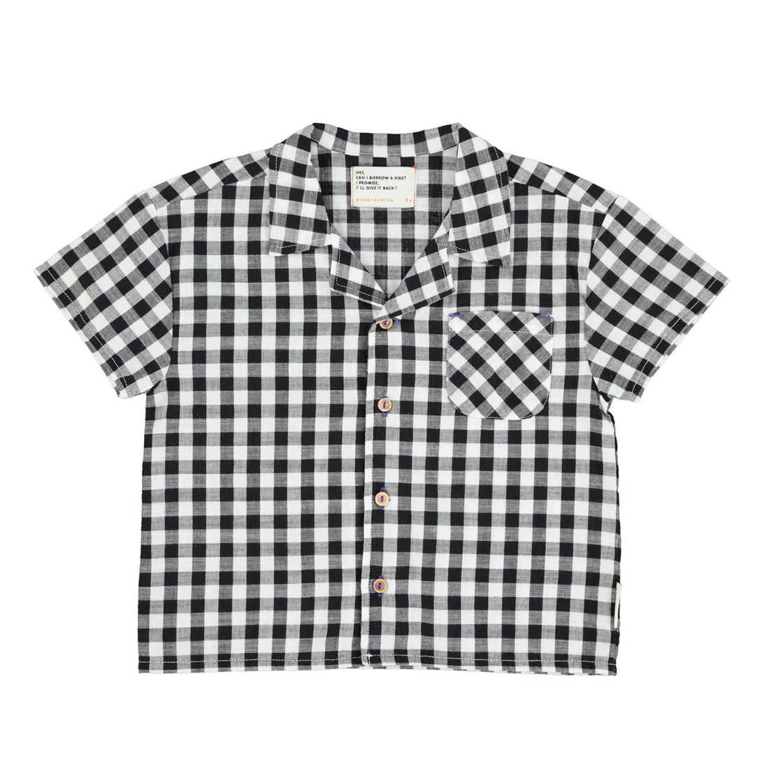 Piupiuchick Black/ White Checkered Hawaiian Shirt