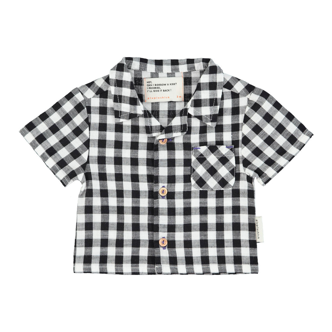 Piupiuchick Black/ White Checkered Hawaiian Shirt