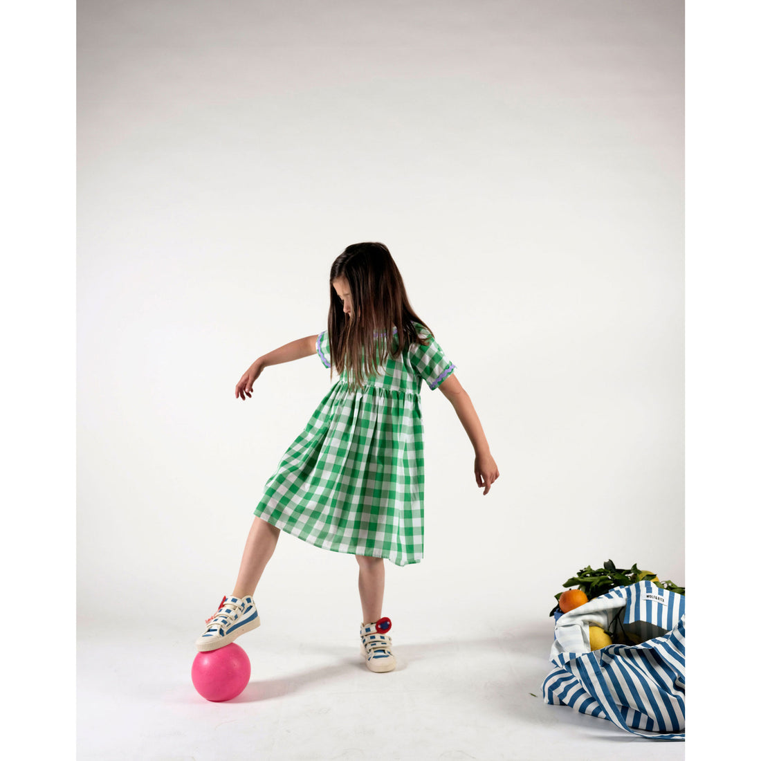 Wolf and Rita  Vichy Green Silvia Dress