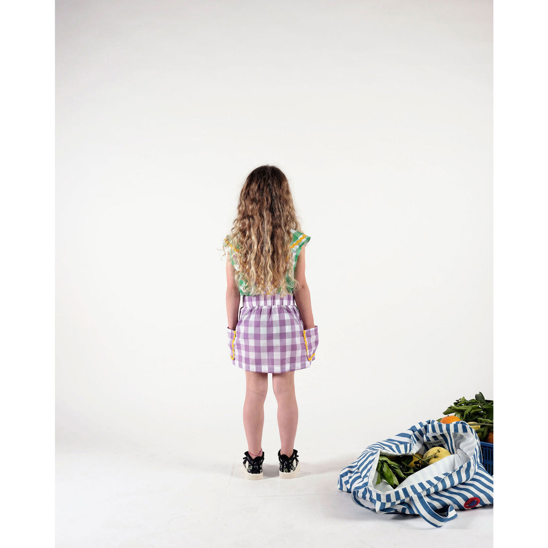 Wolf and Rita  Vichy Lilac Suspender Celina Skirt