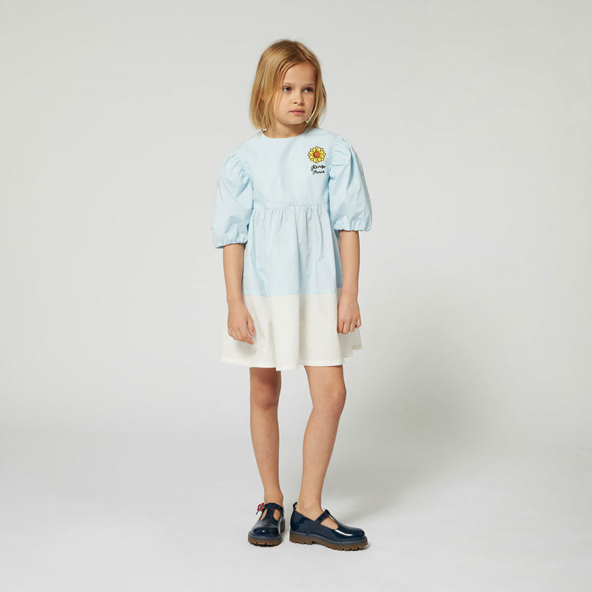 Kenzo Pale Blue Bi Color Dress
