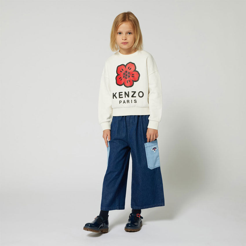 Kenzo Off White Flower Logo Sweatshirt
