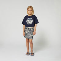 Kenzo Navy Printed Skirt