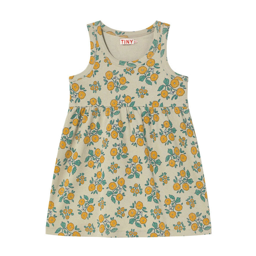 Tiny Cottons Vanilla Flower Ribbed Dress