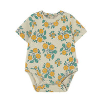 Tiny Cottons Dark Vanilla Flower  Rib Bodysuit