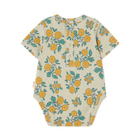 Tiny Cottons Dark Vanilla Flower  Rib Bodysuit