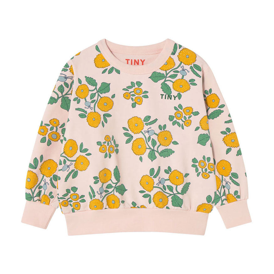 Tiny Cottons Pastel Pink Flower Sweatshirt