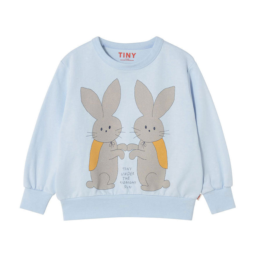 Tiny Cottons Pastel Blue Bunny Graphic Sweatshirt