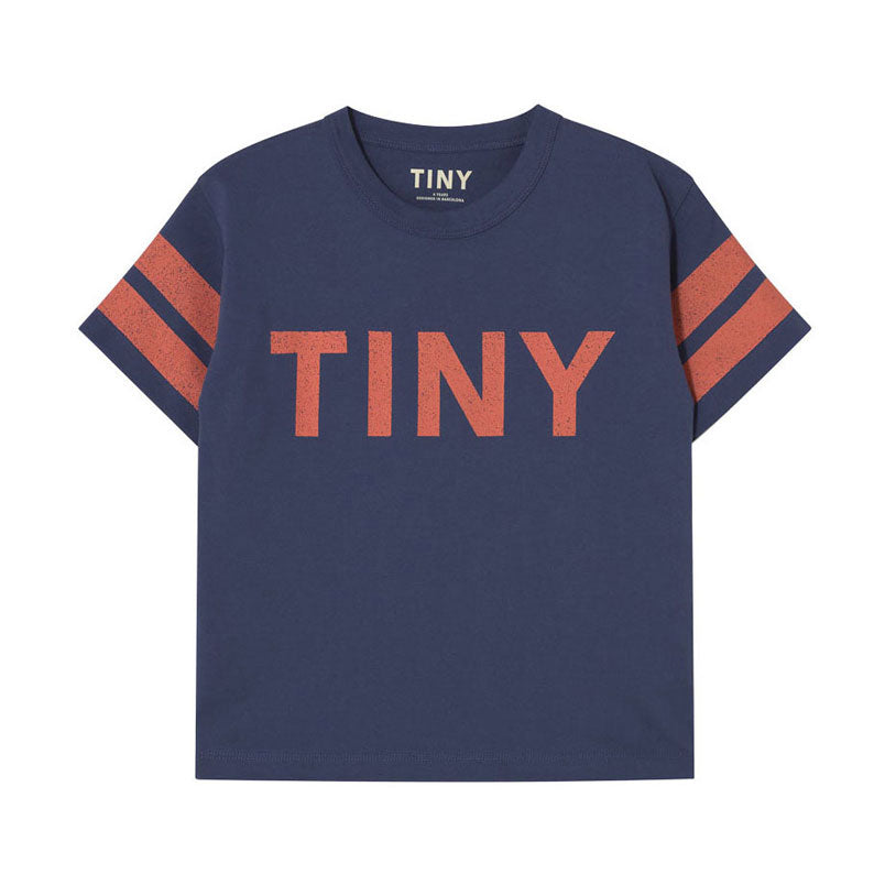 Tiny Cottons Navy Stripes Logo Tee