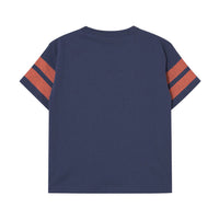 Tiny Cottons Navy Stripes Logo Tee