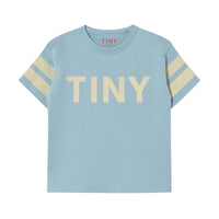 Tiny Cottons Dusty Blue Stripes Logo Tee