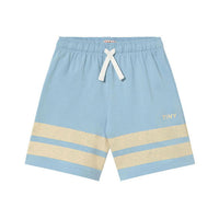 Tiny Cottons Dusty Blue Stripes Logo Short