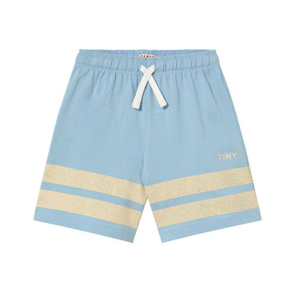 Tiny Cottons Dusty Blue Stripes Logo Short