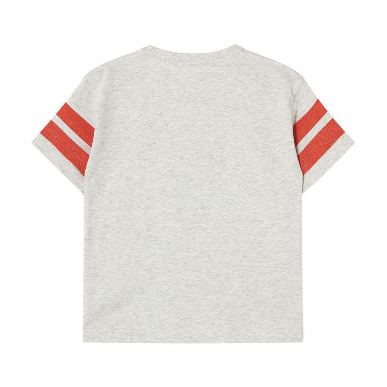 Tiny Cottons Light Grey Heather Stripes Tiny Tee