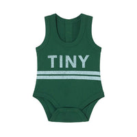 Tiny Cottons Emerald Stripes Logo  Bodysuit