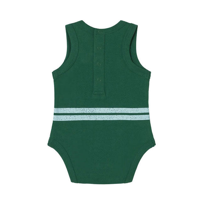 Tiny Cottons Emerald Stripes Logo  Bodysuit