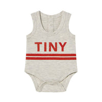 Tiny Cottons Cream Stripes Logo  Bodysuit