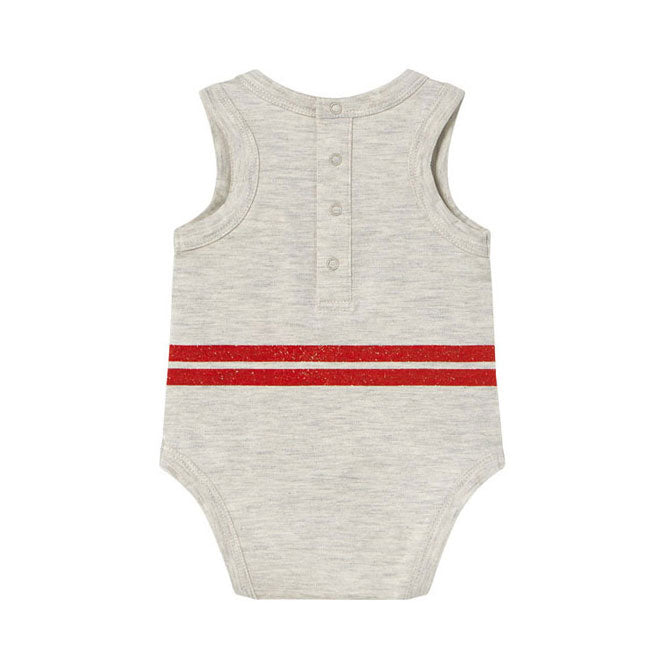 Tiny Cottons Cream Stripes Logo  Bodysuit