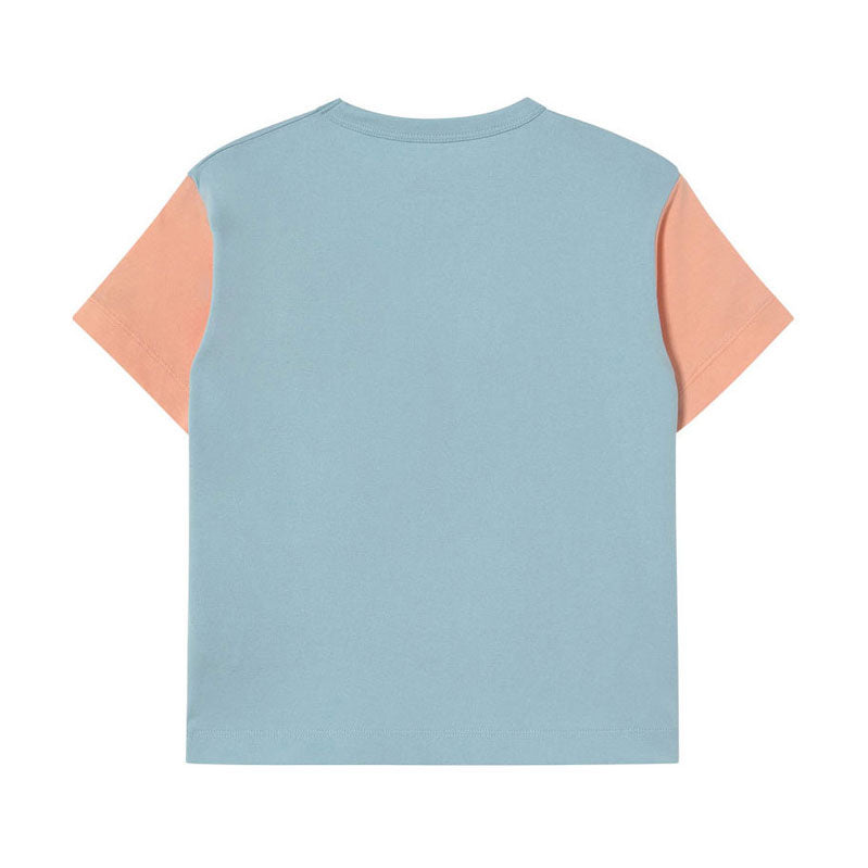 Tiny Cottons Dusty Blue Color Block Tee