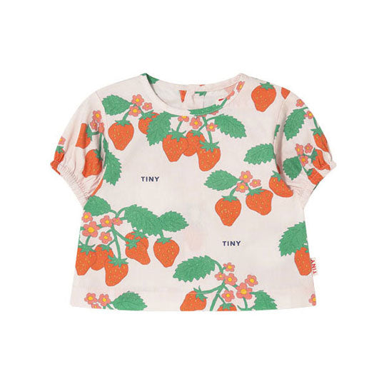 Tiny Cottons Pastel Pink Strawberries Baby Shirt