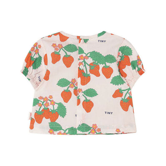 Tiny Cottons Pastel Pink Strawberries Baby Shirt