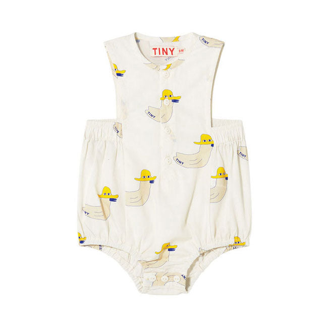 Tiny Cottons Off White Duck Woven Bodysuit