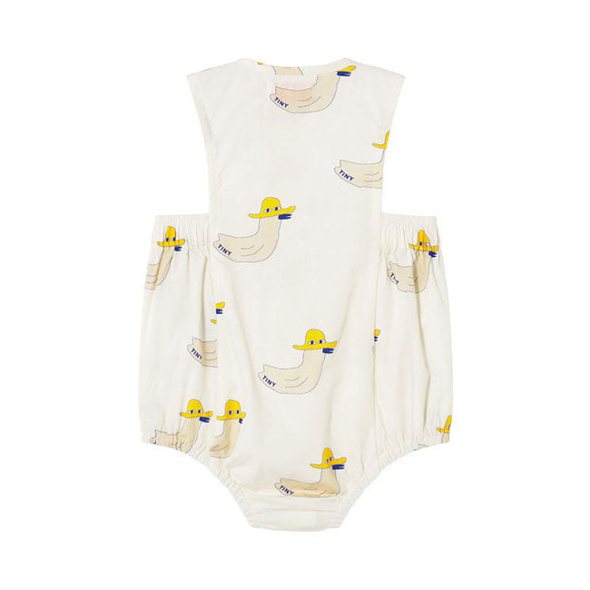 Tiny Cottons Off White Duck Woven Bodysuit
