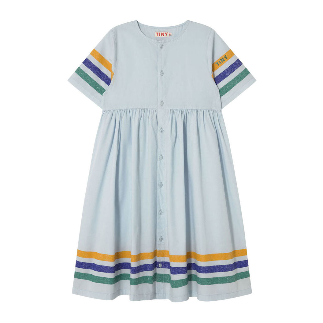 Tiny Cottons Pastel Blue Stripes Multicolor Dress