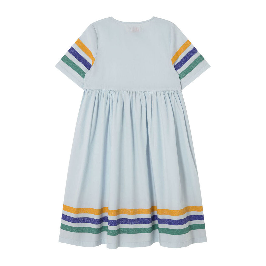 Tiny Cottons Pastel Blue Stripes Multicolor Dress