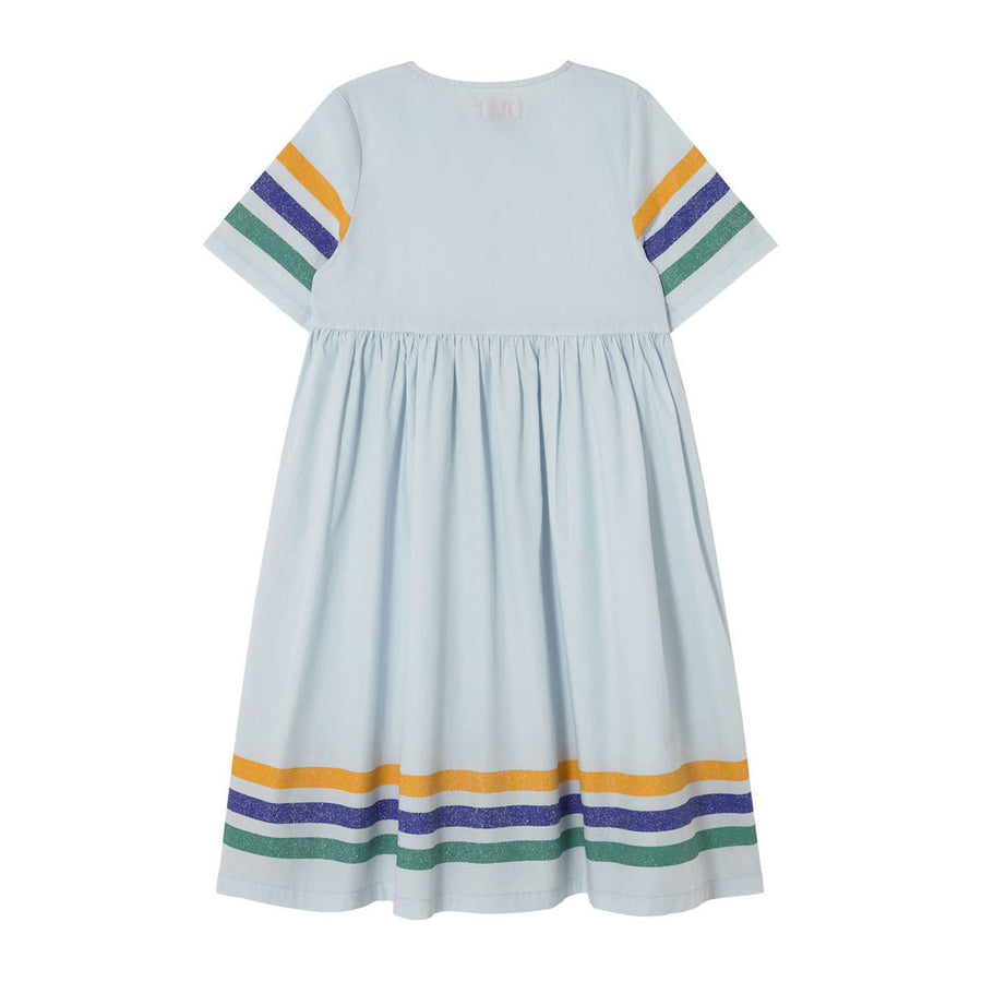 Tiny Cottons Pastel Blue Stripes Multicolor Dress