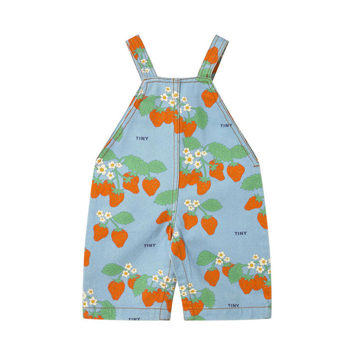 Tiny Cottons Denim Blue Baby Strawberries Dungaree