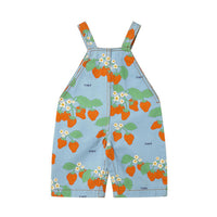 Tiny Cottons Denim Blue Baby Strawberries Dungaree